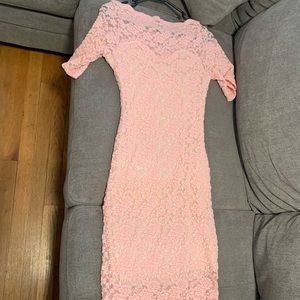 Pink Women’s Midi Lace Dress